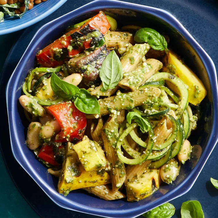 Pesto Pasta with Grilled Veggies