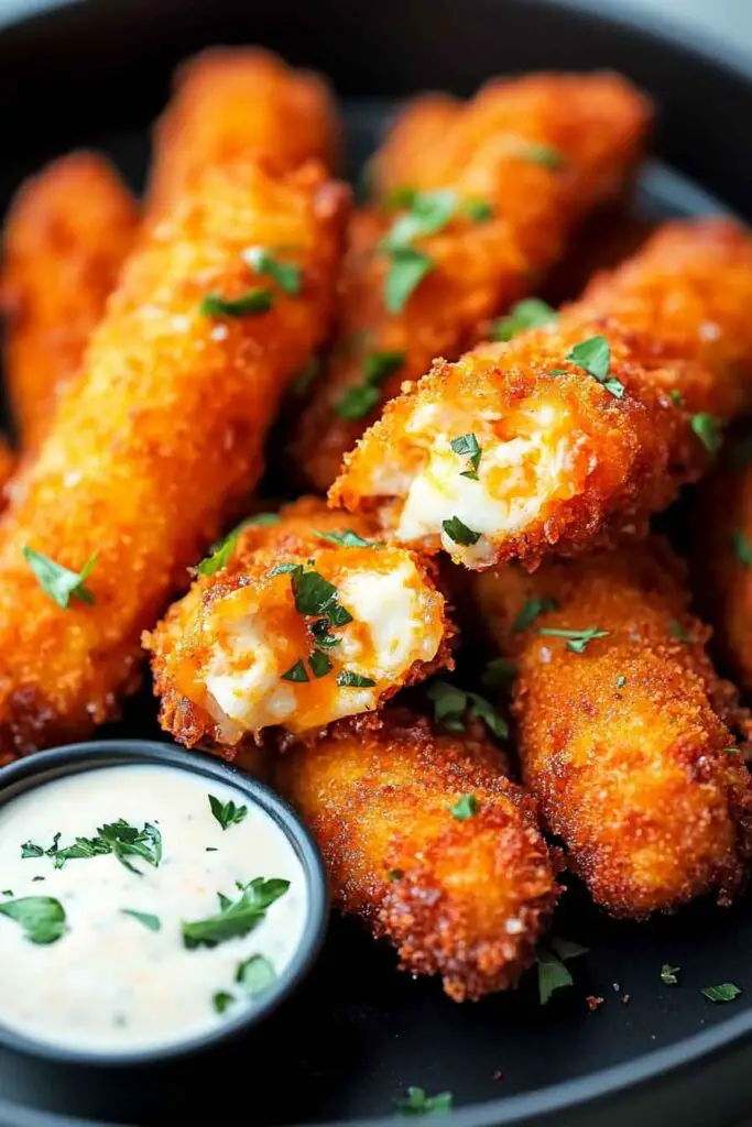 How to Serve Air Fryer Buffalo Chicken Mozzarella Sticks