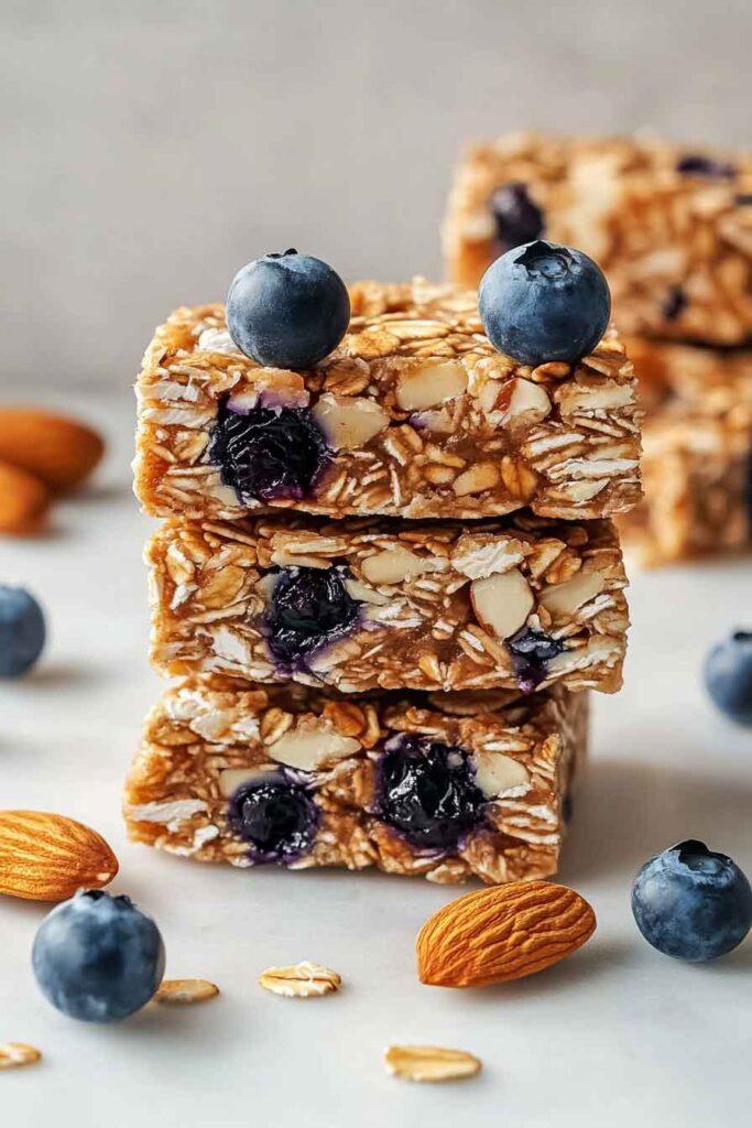 Almond Date Blueberry Granola Bars