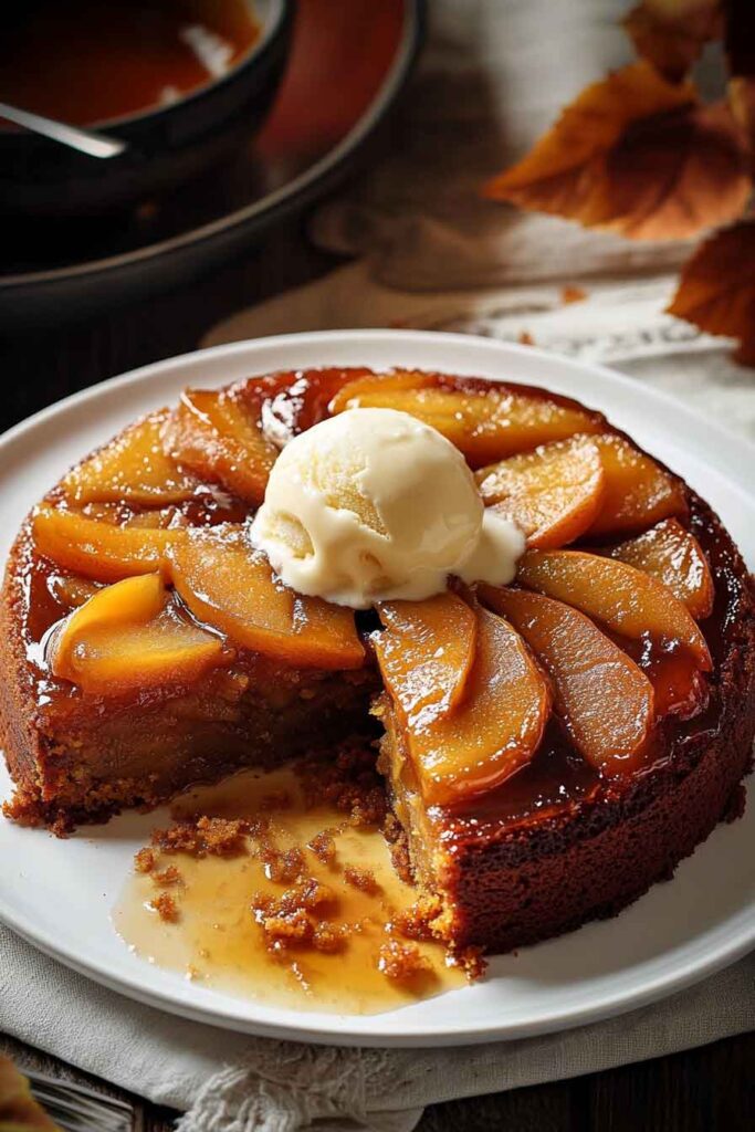 How to Serve Apple Pumpkin Upside Down Cake