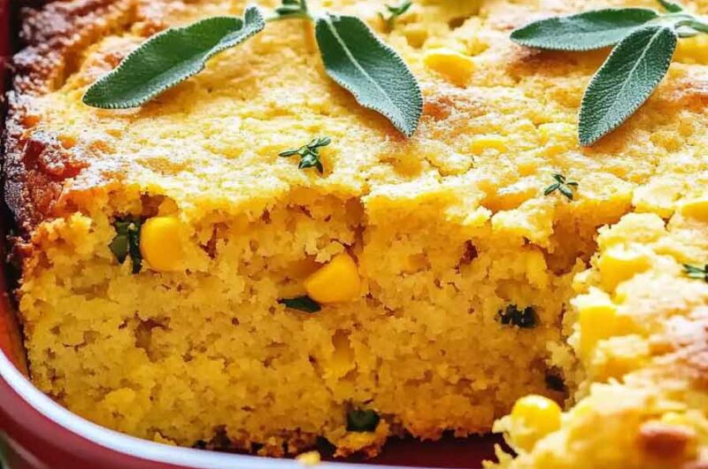 Autumn Herb Cornbread Casserole