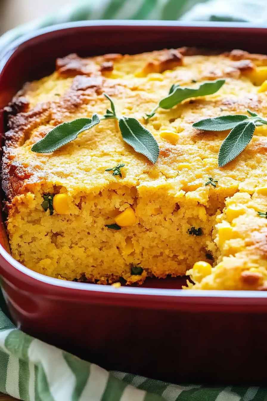 Autumn Herb Cornbread Casserole