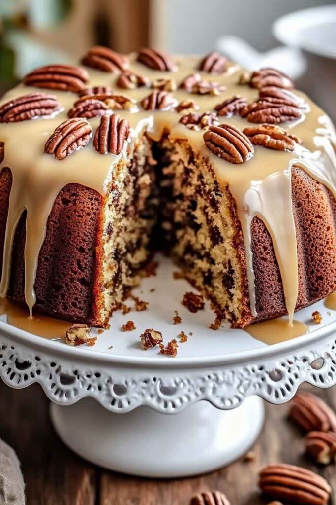 How to Serve Autumn Pecan Maple Cake