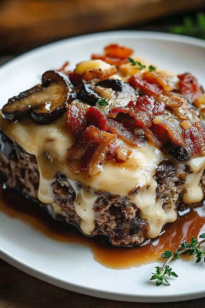 How to Serve Bacon Mushroom Swiss Cheese Meatloaf