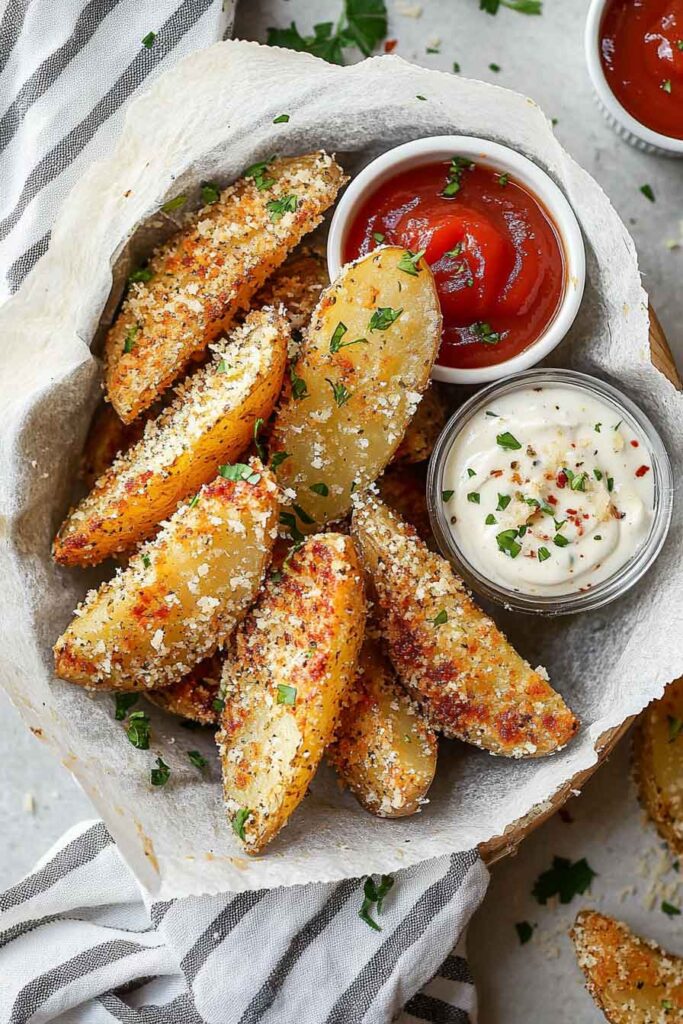 Baked Garlic Parmesan Potato Wedges