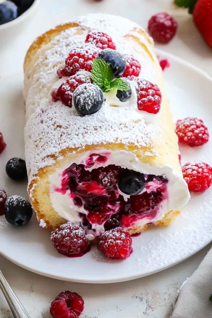 Step-by-Step Instructions for Berry Cream Roll