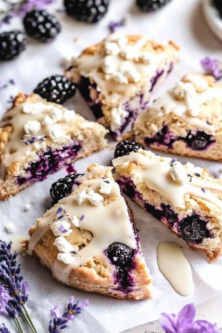 Blackberry Lavender White Chocolate Scones