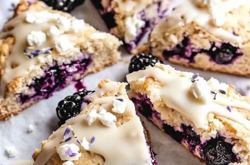 Blackberry Lavender White Chocolate Scones