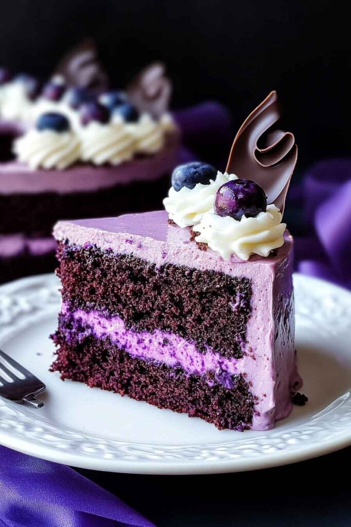 How to Serve Blueberry Cream Cheese Chocolate Cake