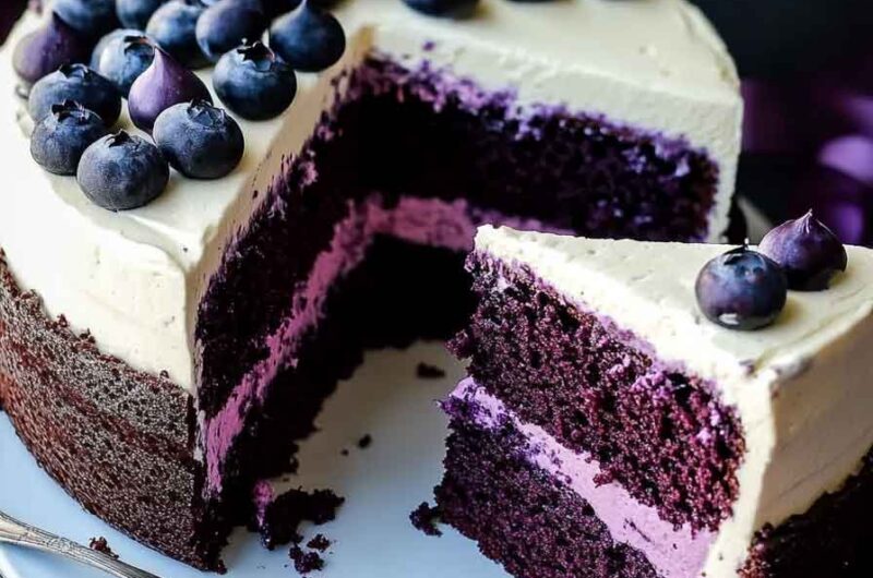 Blueberry Cream Cheese Chocolate Cake