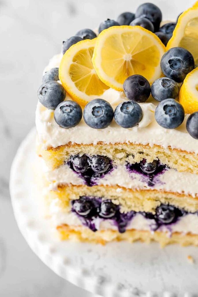 How to Serve Blueberry Lemon Layer Cake