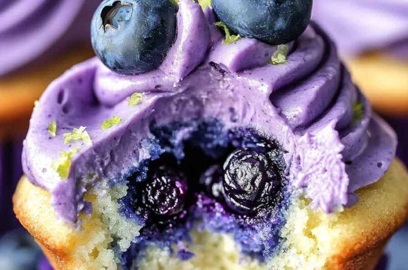 Blueberry Lime Cheesecake Cupcakes