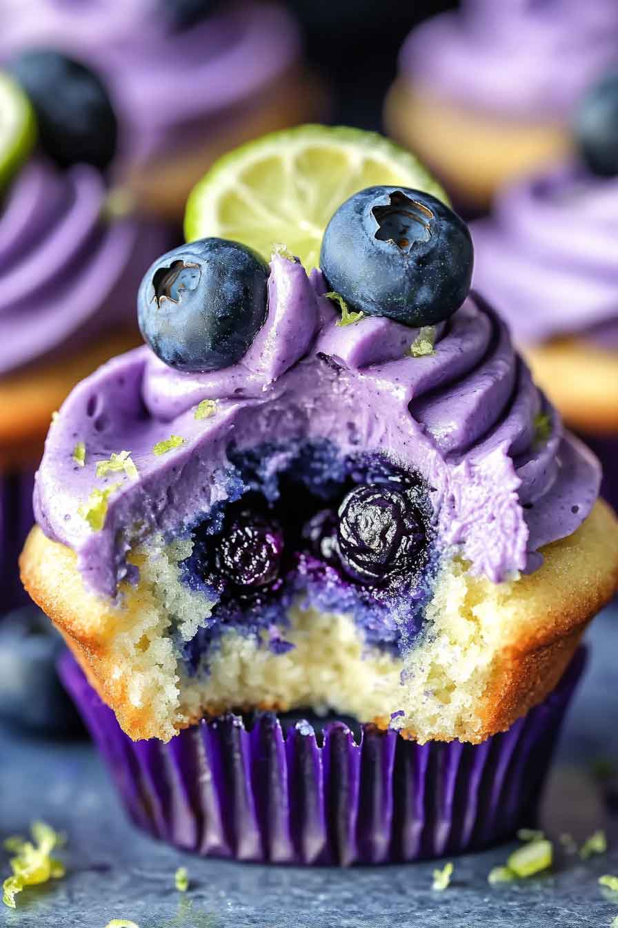 Blueberry Lime Cheesecake Cupcakes