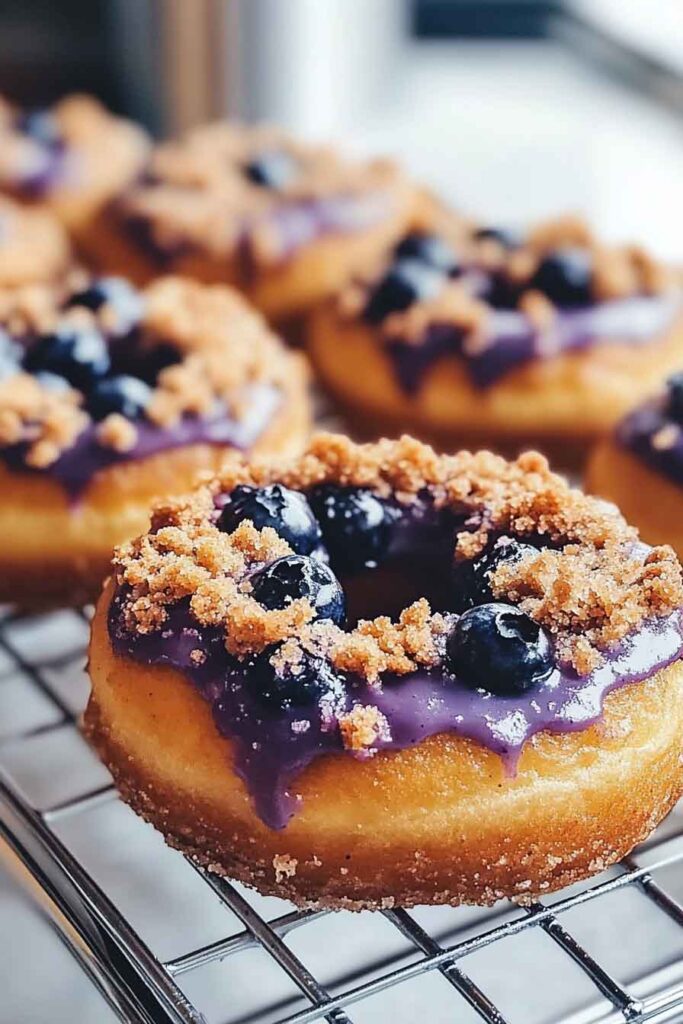 Blueberry Pumpkin Spice Streusel Donuts