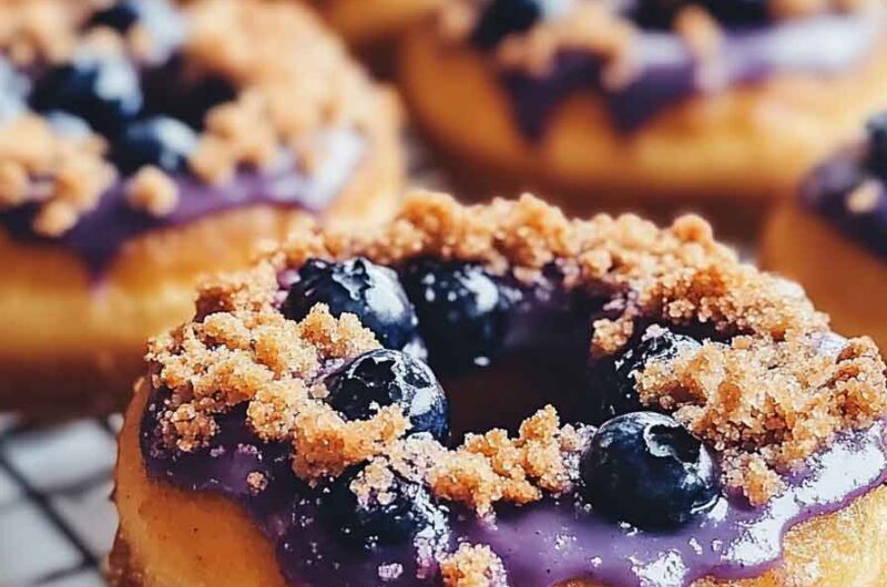 Blueberry Pumpkin Spice Streusel Donuts