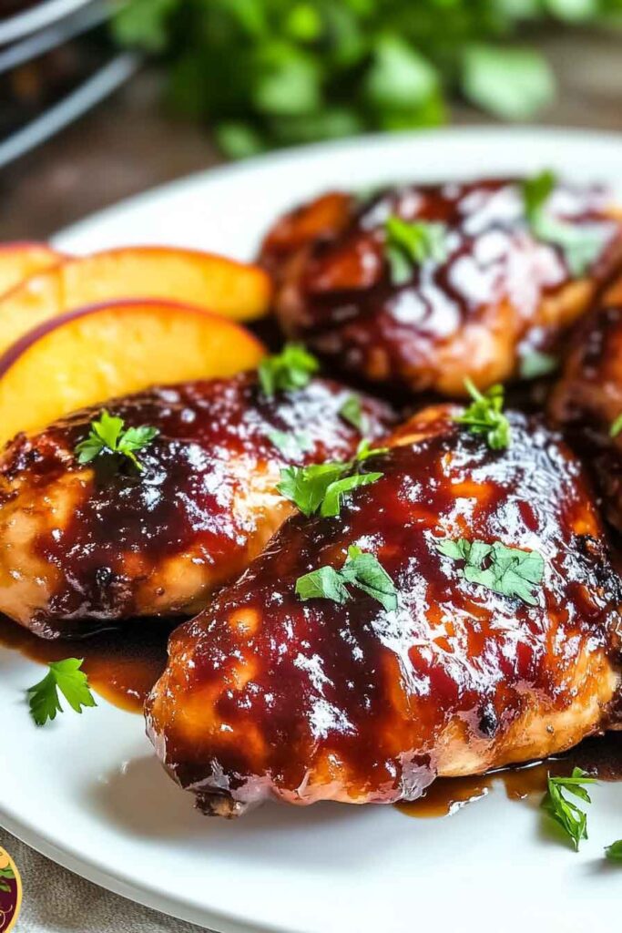 How to Serve Bourbon Peach BBQ Chicken