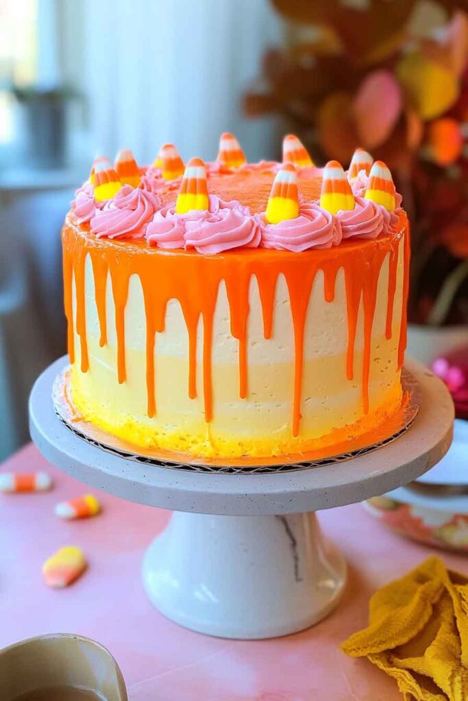 Step-by-Step Instructions for Making Candy Corn Delight Cake