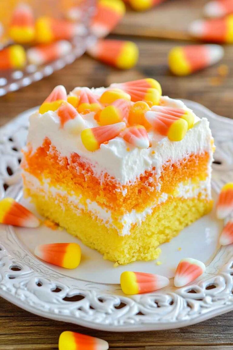 Candy Corn Poke Cake