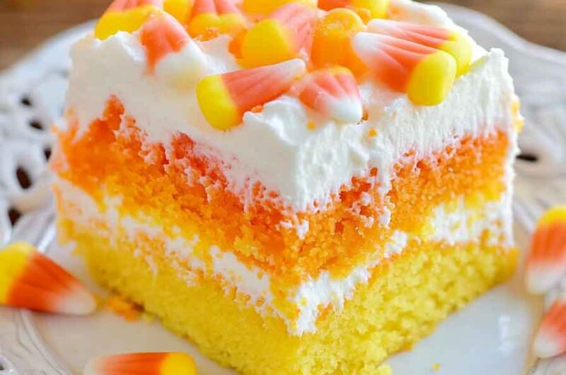 Candy Corn Poke Cake