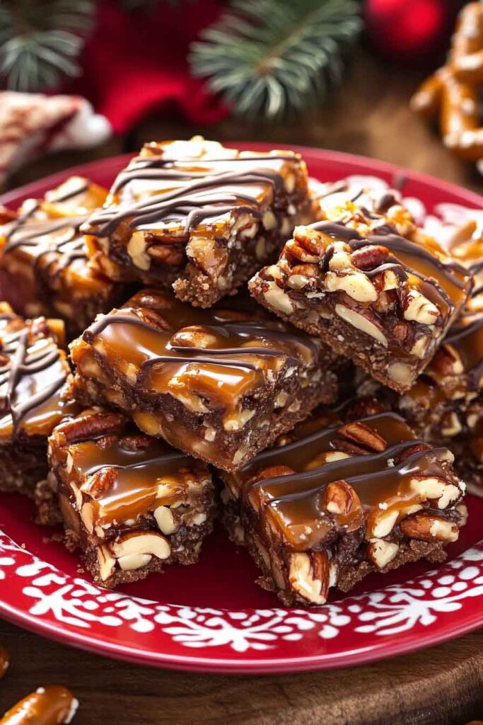 Step-by-Step Instructions for Caramel Pecan Pretzel Bars