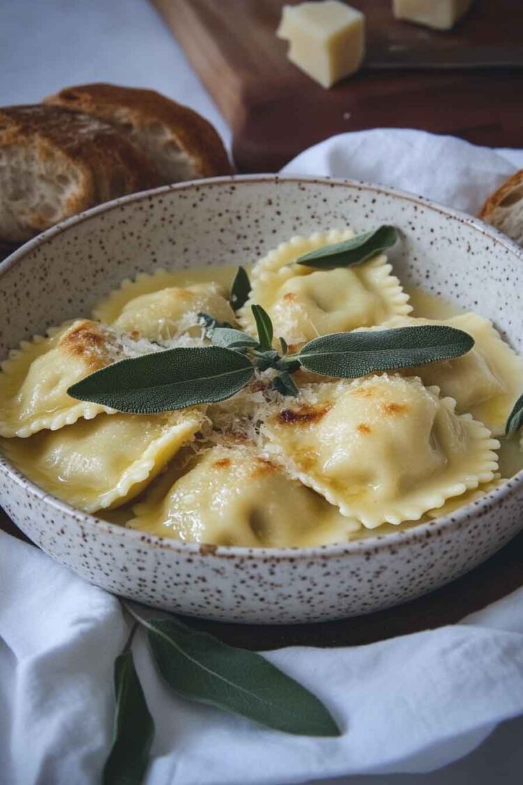 Cheese Ravioli with Sage Butter - My Cook Point