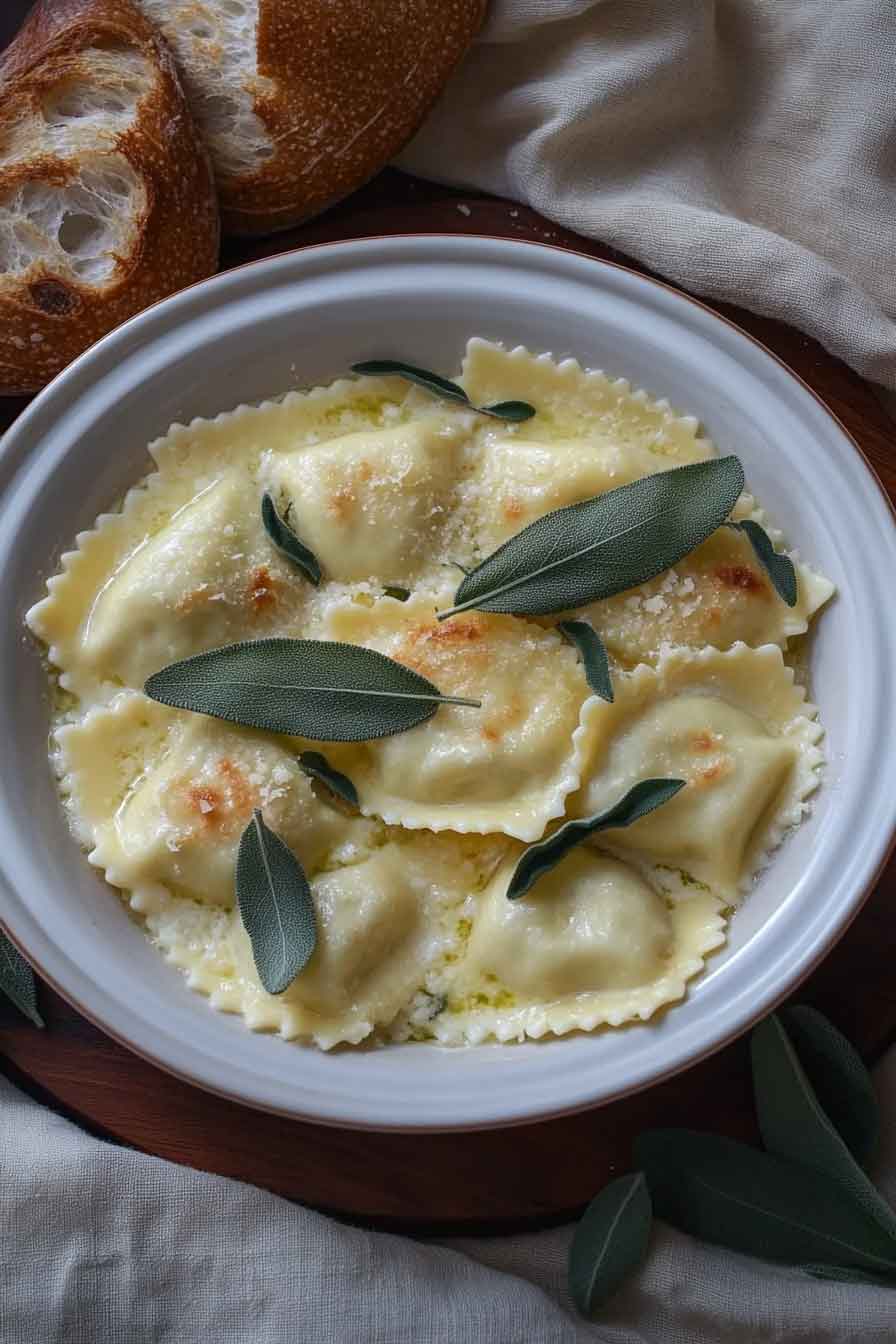 Cheese Ravioli with Sage Butter - My Cook Point