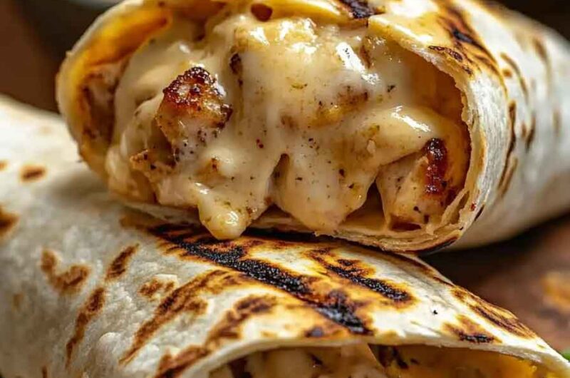 Cheesy Garlic Chicken Wraps