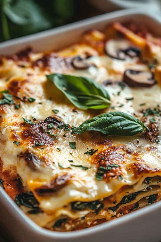 Chicken, Mushroom, and Spinach Lasagna