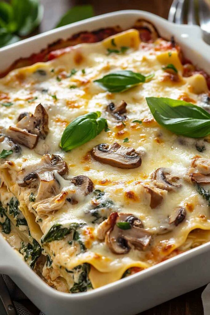 How to Serve Chicken, Mushroom, and Spinach Lasagna