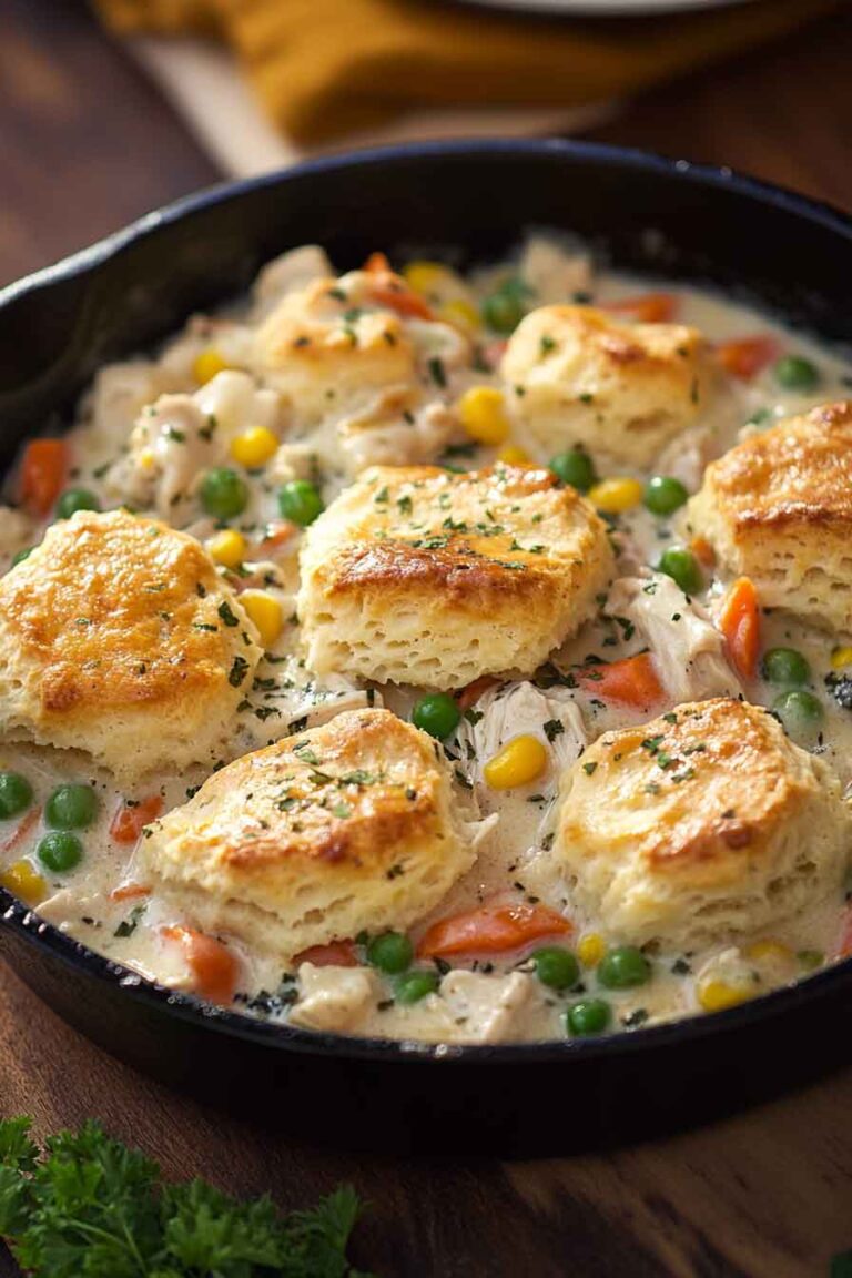 Chicken Pot Pie with Biscuits