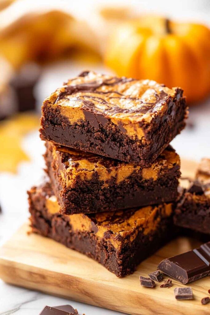 How to Serve Chocolate Pumpkin Brownies