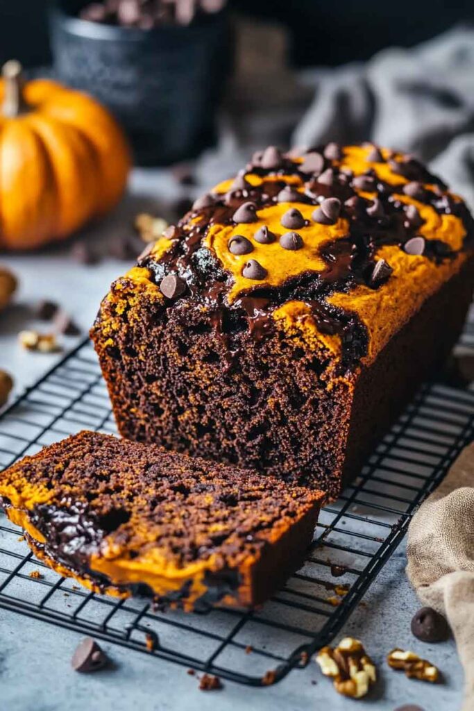 Chocolate Pumpkin Marble Bread