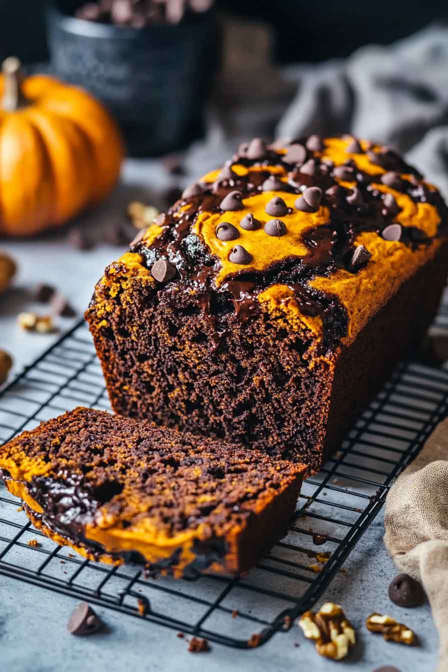 Chocolate Pumpkin Marble Bread