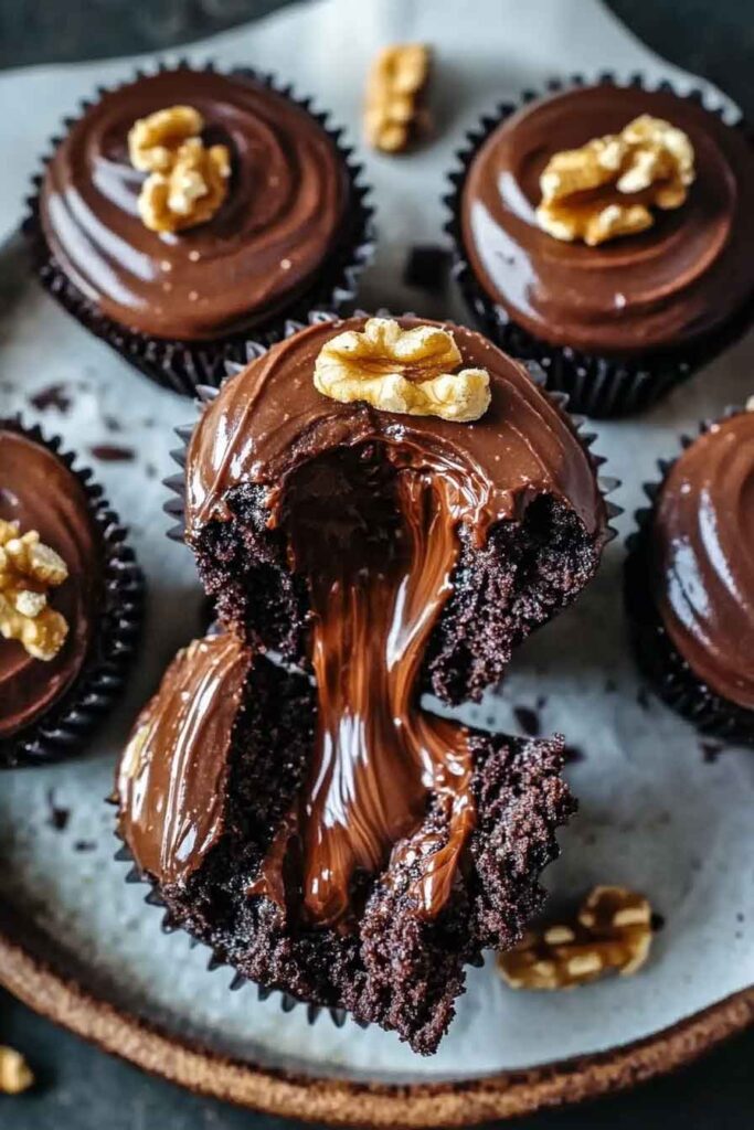 How to Serve Chocolate Walnut Lava Cupcakes