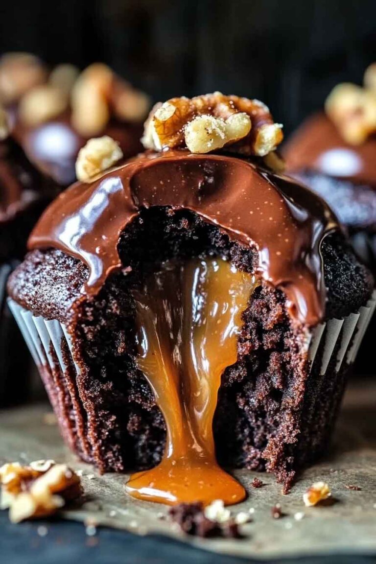 Chocolate Walnut Lava Cupcakes