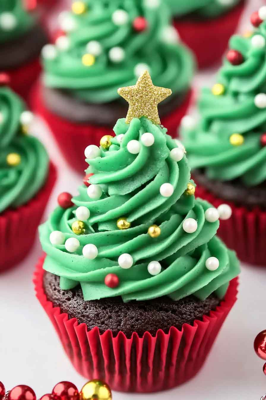 Christmas Tree Cupcakes