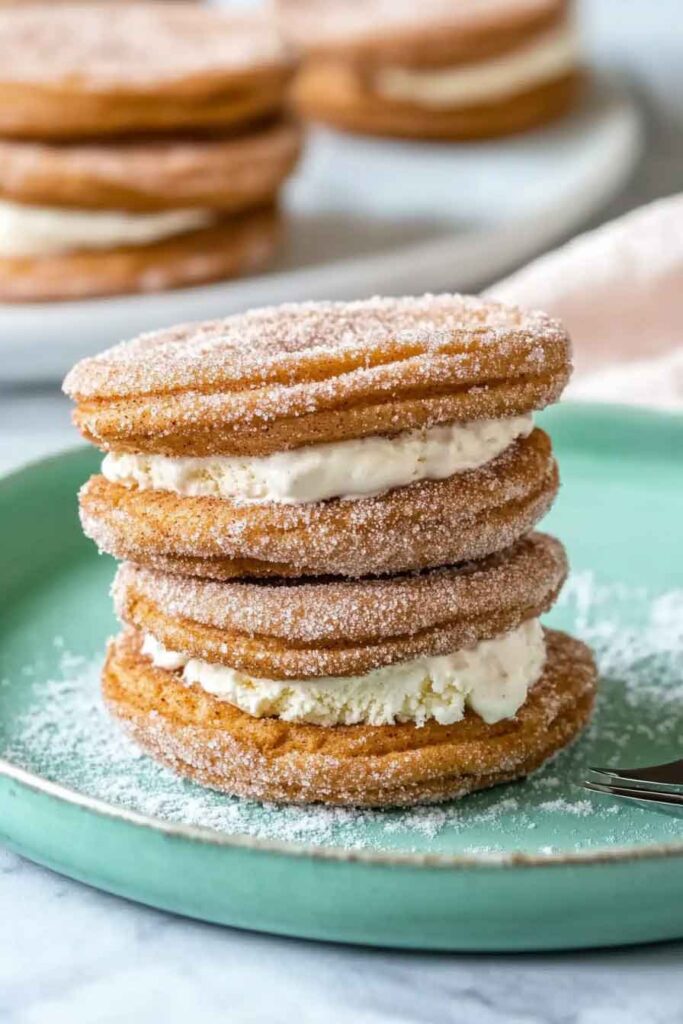 Churro Pumpkin Ice Cream Sandwiches
