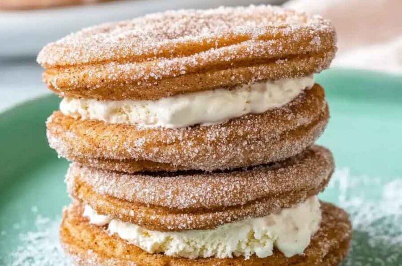 Churro Pumpkin Ice Cream Sandwiches