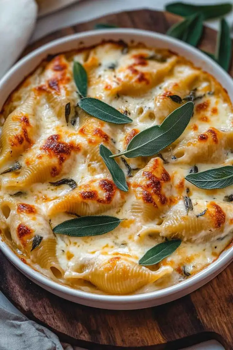 Pumpkin Stuffed Shells with Sage Alfredo