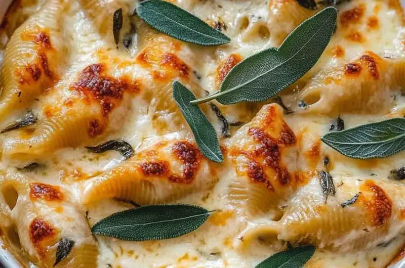 Pumpkin Stuffed Shells with Sage Alfredo