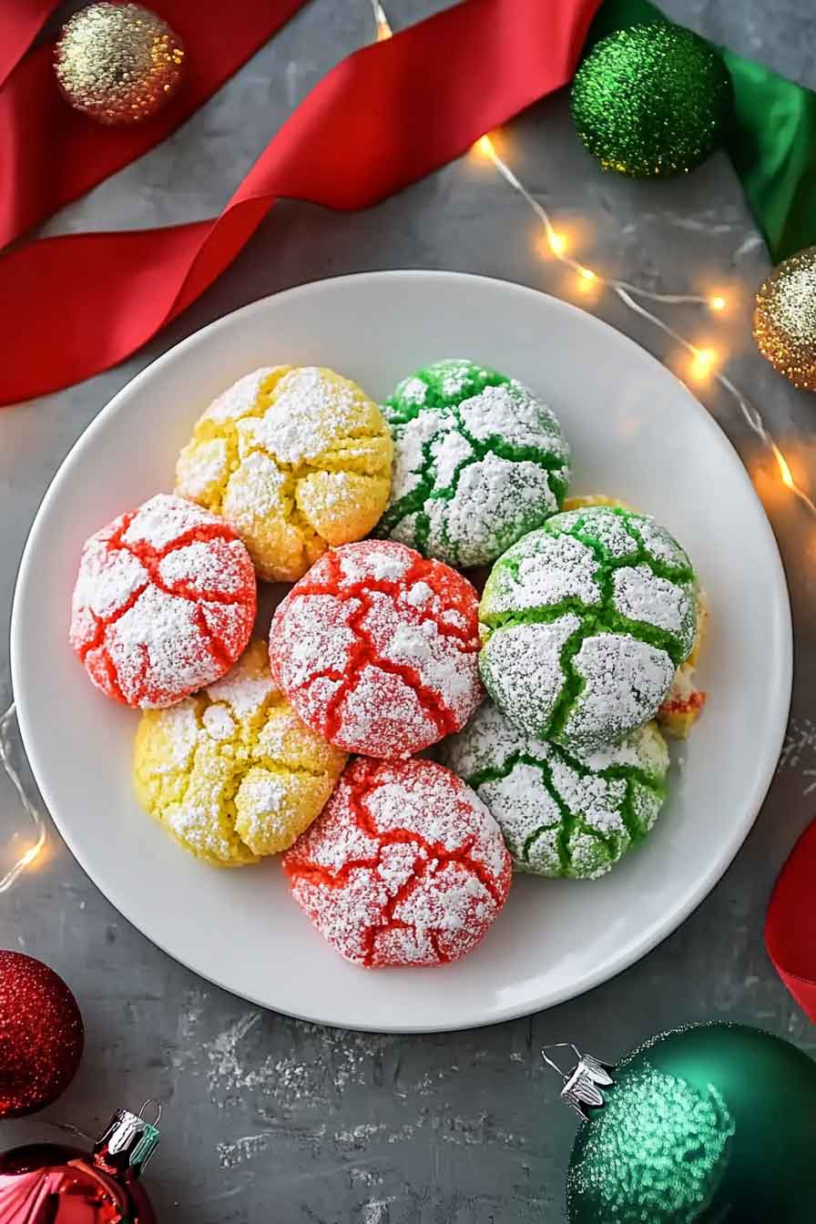 Colorful Crinkle Cookies - My Cook Point