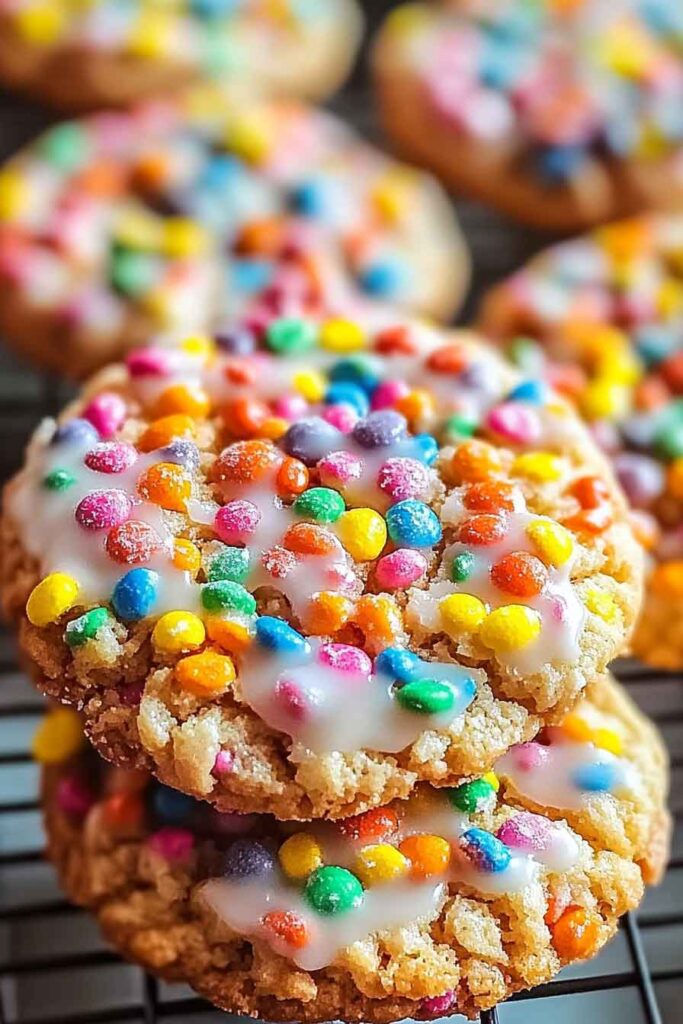 Colorful Fruity Pebbles Cookies