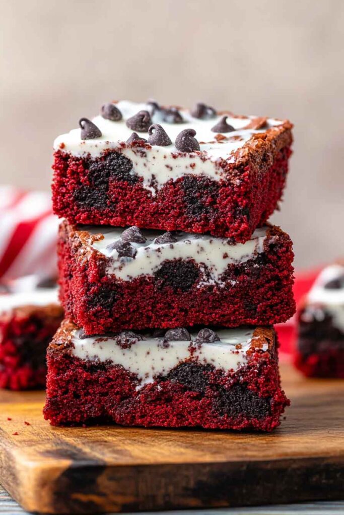 How to Serve Cookies & Cream Red Velvet Brownies