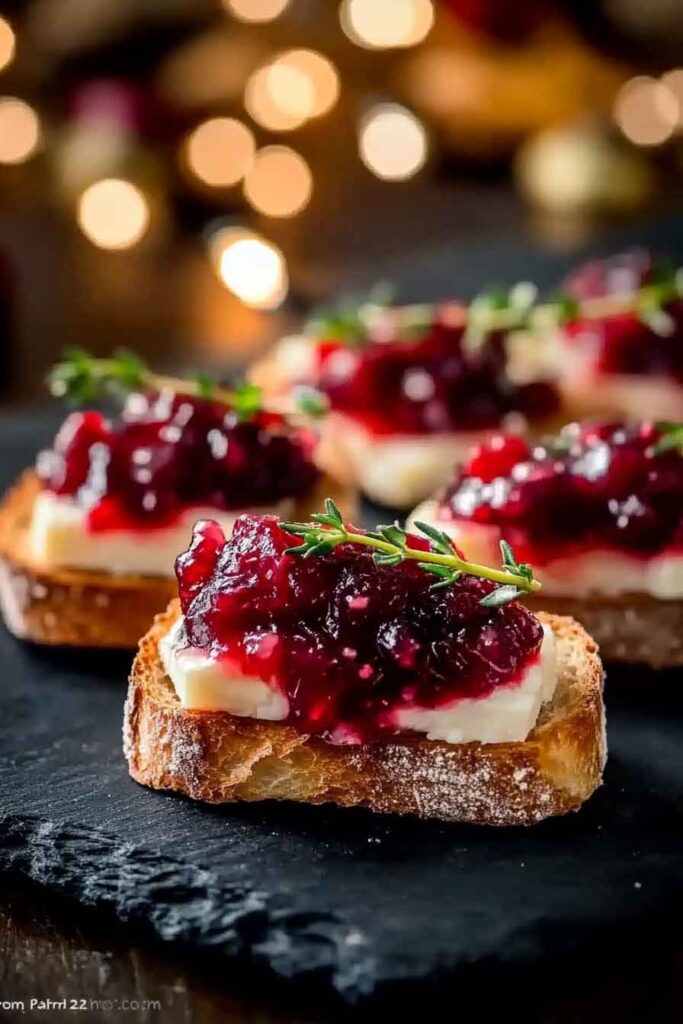 How to Serve Cranberry Thyme Crostini