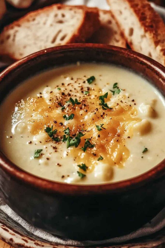 How to Serve Creamy Cauliflower Garlic Soup