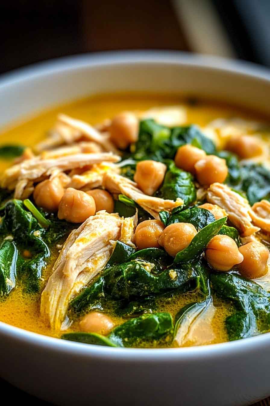 Creamy Coconut Chicken Soup with Ginger and Turmeric