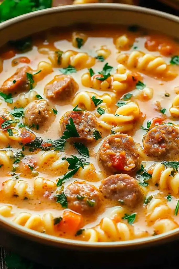 Creamy Parmesan Italian Sausage Soup