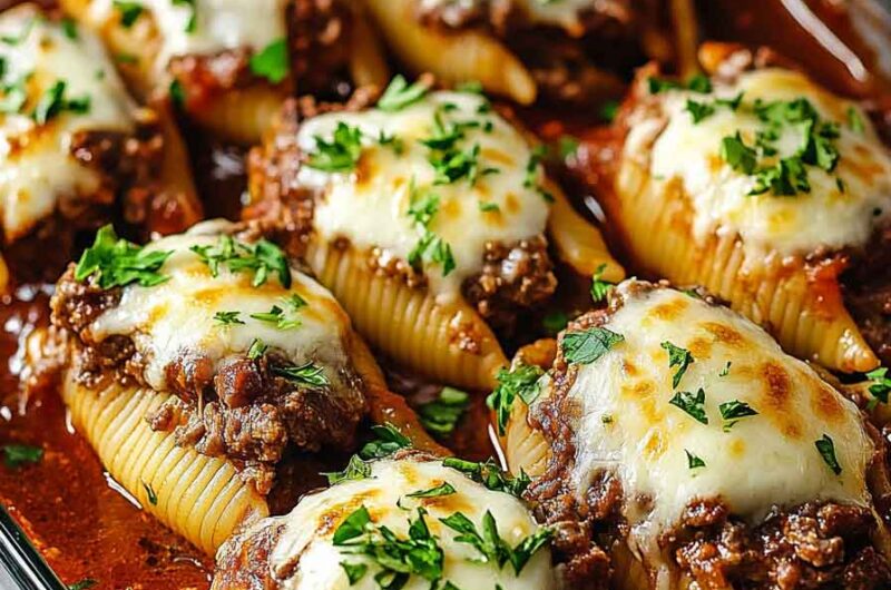 Creamy Ricotta Beef Stuffed Shells Pasta Recipe