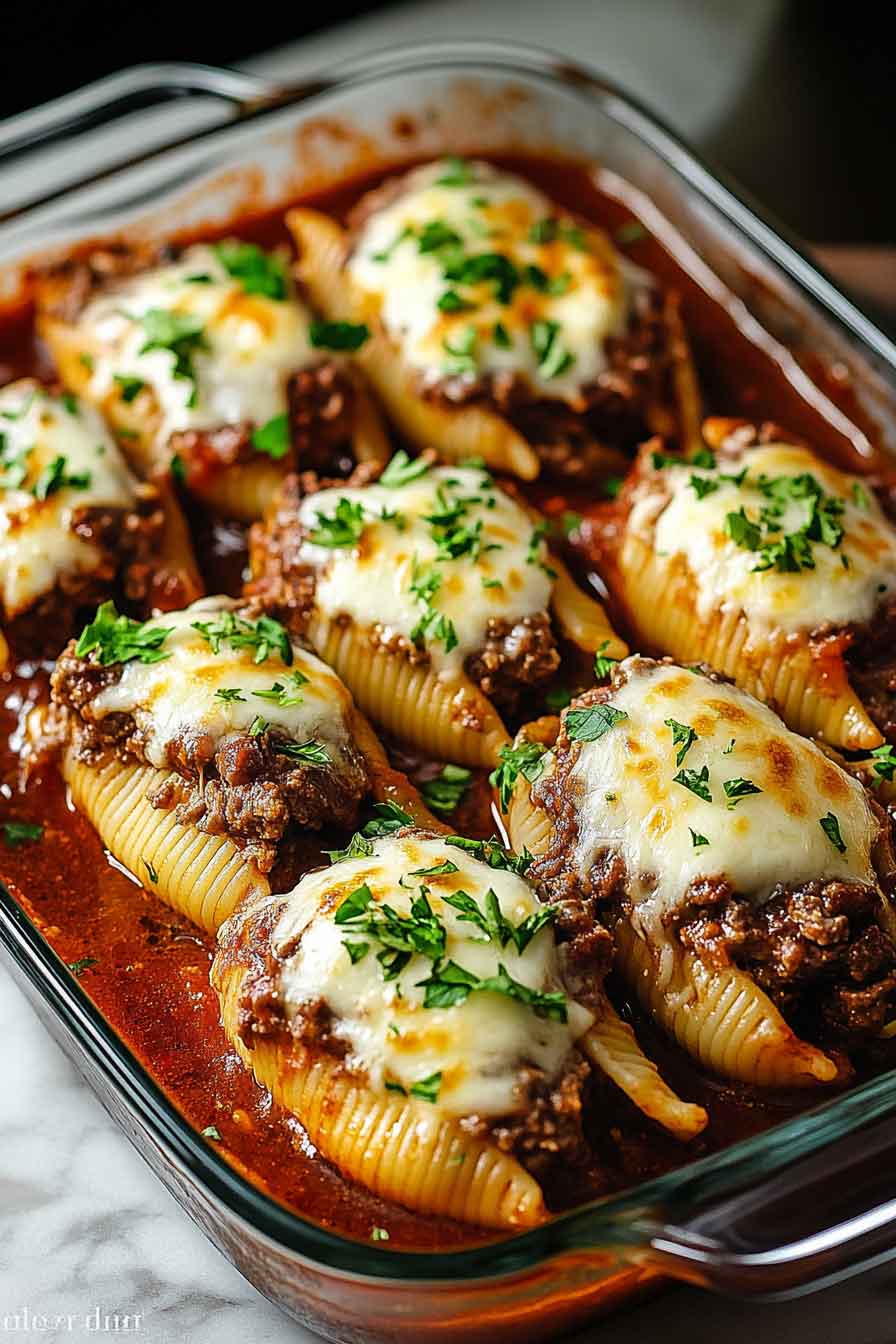Creamy Ricotta Beef Stuffed Shells Pasta Recipe