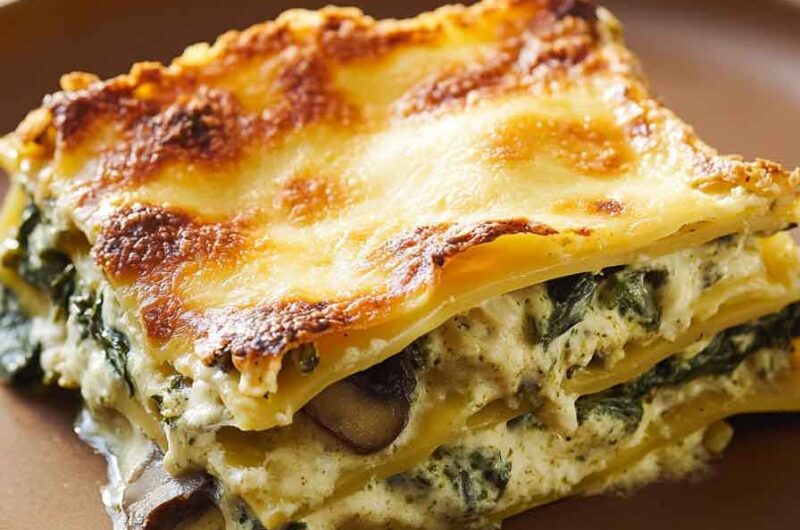 Creamy Spinach Mushroom Lasagna